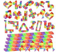 GOLDGE Lot de 24 blocs Magic Snake - Puzzle serpent magique - Cadeau d'anniversaire d'enfant - 5 à 10 ans - Cadeaux d'invités et petits cadeaux