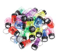 GOLDGE Lot de 24 mini lampe de poche LED porte-clés, lampe de poche à batterie multifonction cadeau de fête d'anniversaire pour enfants, gadgets 6 couleurs