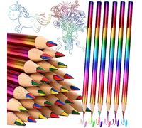 GOLDGE Lot de 40 crayons de couleur arc-en-ciel pour enfants, 4 en 1 couleurs, crayons de couleur pour enfants, pour croquis, dessin, coloration, anniversaire, filles, garçons