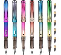 GOLDGE Lot de 6 crayons perpétuels HB, sans encre, avec gomme, 6 têtes interchangeables, pour enfants, pour l'école, les cadeaux d'anniversaire d'enfants, cadeaux d'invités