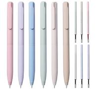 GOLDGE Lot de 6 stylos à bille esthétiques, rétractables, gel 0,5 mm, recharge esthétique, pour écrire, peinture, marqueur, notes, école, bureau