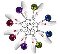 GOLDGE Lot de 8 mini porte-clés de bowling - En forme de boule - Pour anniversaire d'enfant - Cadeau de bowling - Pour le sport, les souvenirs, les cadeaux de fête