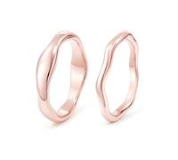 GoldGifts Bagues en or pour homme et femme - Ne ternit pas - Étanche - Plaqué or 14 carats - Bagues délicates et empilables - Bagues de pouce roses - Bague de fiançailles - Bague de mariage empilable