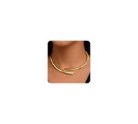 GoldGifts Collier ras du cou épais doré et argenté pour femme, collier audacieux, colliers ouverts à charnière à ressort, bijoux tendance pour femmes, Laiton, Pas de gemme