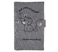 Goldi-Design Étui pour carnet de maternité - Motif éléphant - Compartiments intérieurs supplémentaires - Deux versions, gris, Österreich Deluxe, Classique