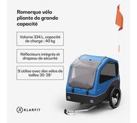Goldie Home remorque à vélo 334 L max. 40 kg pliable résistant aux intempéries