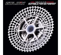 GOLDIX - Cassette vtt ultralégère CNC 10/11/12 vitesses 46-52T HG, roue libre pour Transmission SHIMANO DEORE SLX XT SRAM 10S 11-50T Silver