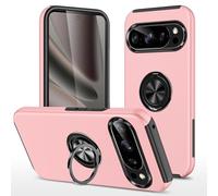 GOLDJU Coque pour Google Pixel 11/11 Pro avec Support Bague 360°,Anti-Chut Étui de Protection Case pour Pixel 11/11 Pro,Rose