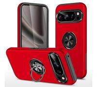GOLDJU Coque pour Google Pixel 11/11 Pro avec Support Bague 360°,Anti-Chut Étui de Protection Case pour Pixel 11/11 Pro,Rouge
