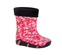 Goldkids Bottes de pluie en caoutchouc doublées avec chaussettes intérieures pour fille et garçon Unisexe, Minecraft Rose, 29/30 EU