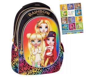 Goldkids - Sac à dos d'écolier pour adolescents, pour garçons et filles, avec Rainbow High Golden, cahier de devoirs, multicolore, 40 x 32 x 17 cm