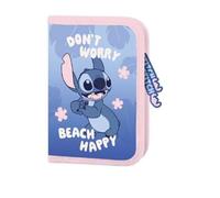 Goldkids - Trousse à 1 compartiment - Trousse pour filles et garçons - Trousse à 1 compartiment - Trousse d'écolier remplie - Trousse d'écolier sans contenu - Motif Stitch, Noir , 1-fähig, Trousse à