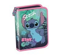 Goldkids - Trousse à 1 compartiment - Trousse pour filles et garçons - Trousse à 1 compartiment - Trousse d'écolier remplie - Trousse d'écolier sans contenu - Motif Stitch, Noir , 1-fähig, Trousse à