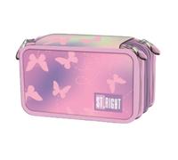 Goldkids - Trousse à 3 compartiments - Trousse pour filles et garçons - Trousse à 3 compartiments, motif papillons, 3-fähig, Trousse à crayons