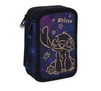 Goldkids - Trousse à 3 compartiments - Trousse pour filles et garçons - Trousse à 3 compartiments - Trousse d'écolier - Motif Stitch