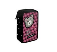 Goldkids - Trousse à 3 compartiments - Trousse pour filles et garçons - Trousse à 3 compartiments - Trousse d'écolier remplie - Motif ours en peluche