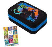Goldkids - Trousse à 3 compartiments - Trousse pour filles et garçons - Trousse à 3 compartiments - Trousse d'école remplie et carnet de devoirs - Motif Game