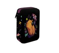 Goldkids - Trousse à 3 compartiments - Trousse pour filles et garçons - Trousse à 3 compartiments - Trousse d'écolier remplie - Motif cochon d'eau