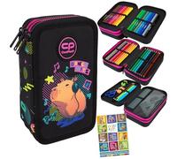 Goldkids - Trousse à 3 compartiments - Trousse pour filles et garçons - Trousse à 3 compartiments - Trousse d'écolier et cahier de devoirs - Motif Capybara