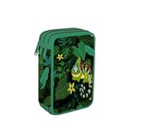 Goldkids - Trousse à 3 compartiments - Trousse pour filles et garçons - Trousse à 3 compartiments - Trousse d'écolier remplie - Motif tropical