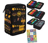 Goldkids - Trousse à 3 compartiments - Trousse pour filles et garçons - Trousse à 3 compartiments - Trousse d'écolier remplie - Trousse scolaire et cahier de devoirs, Don't Do It, xl, Classique