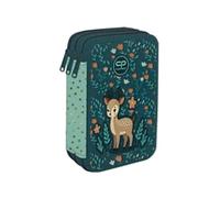 Goldkids - Trousse à 3 compartiments - Trousse pour filles et garçons - Trousse à 3 compartiments - Trousse d'écolier remplie - Motif cerf