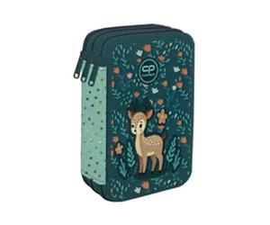 Goldkids - Trousse à 3 compartiments - Trousse pour filles et garçons - Trousse à 3 compartiments - Trousse d'écolier remplie - Motif cerf