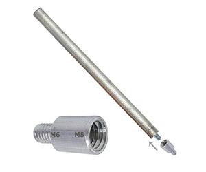GOLDMAN SERVICE 1 anode magnésium 22 x 350 mm pour thermos électrique + 1 adaptateur pour différents filetages M8 à M6. anode de chauffe-eau compatible avec les toutes les grandes marques. (1)