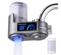 GOLDMAN SERVICE Filtre purificateur d'eau pour robinet avec écran numérique, indicateur de température en temps réel, filtre de rechange inclus et 6 adaptateurs universels