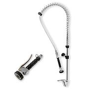 GOLDMAN SERVICE | Robinet de douche industriel extensible pour évier de cuisine hôtellerie avec douchette flexible noire pulvérisatrice + robinet mitigeur poignée rotative d'eau froide et chaude