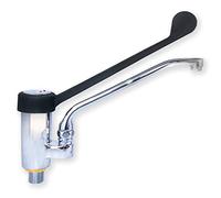 GOLDMAN SERVICE | Robinet de Gérontologie avec levier long noir coudé pour usage médical sanitaire dans les hôpitaux, les laboratoires et l'hôtellerie