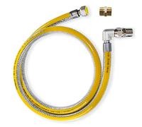 GOLDMAN SERVICE|Tuyau flexible de gaz de sécurité pour les cuisines industrielles de l'hôtellerie - Longueur : 1 mètre - Connexion : 1/2" M-H + Adaptateur M-M