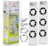 GOLDMAN SERVICE | Ventilateur de Radiateur Intelligent - Set Double | Thermostat Automatique, Silencieux, Faible Consommation 3.6W | Diffusion Rapide de la Chaleur pour Radiateurs