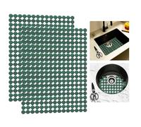 Goldmeet Lot de 2 Tapis d'évier découpables, avec Ciseaux, Tapis en PVC Contre Les Rayures dans l'évier, évier en céramique/Acier Inoxydable, 30 x 40 cm (Vert)