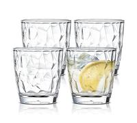 Goldmeet Lot de 4 Gobelet Plastique Reutilisable Transparent Tasse Incassable, Verre a Eau 300ml Verre Cocktail Whisky, Passent au Lave-vaisselle, Verres à Vin Empilables Pour Salle de Cuisine, Parti