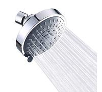 goldmiky Pomme de Douche Fixe Haute Pression, Pommeau Douche Pluie à Économie d'eau Ajustable 5 Réglages pour Salle de Bain SPA Détente, Chromé Poli, Anti-calcaire, 2,5 GPM, 10,4CM