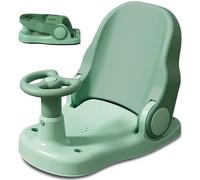 goldmiky Siege de Bain pour Bebe, Siege Bain Bebe Pliable Antidérapant, Anneau de Bain Bébé -Bain Bebe Dossier Réglable avec 4 Ventosa Puissante pour Bébé à Partir de 6 Mois,Vert
