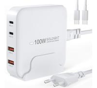 GOLDNEXT USB C Charger 100W GaN Fast Charger 4 Ports PD PPS Multiple Socket Compatible with MacBook Pro/Air, Lenovo/HP/Dell, iPhone 16/15/14 Plus Pro Max, iPad Pro, Galaxy S24/S23 Ultra, Steam Deck