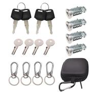 GoldOars Verrous de Sécurité Argentés Kit Porte Bagages de Toit Serrure 4 Pièces Clés pour Toit avec Sac de Rangement à boucle Compatibel avec Thule