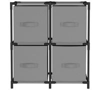 Goldonion Armoire 4 paniers en tissu gris 63 x 30 x 71 cm acier | Structure stable, design élégant, capacité de 20 kg, assemblage facile