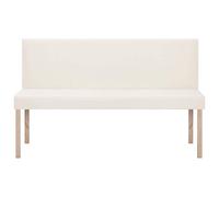 Goldonion Banc 139,5 cm crème et naturel en similicuir | Structure en bois massif de pin, rembourrage en mousse, facile à monter