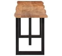 Goldonion Banc de 160 cm en bois massif d'acacia et acier | Style industriel, pieds en U en acier, bord vif, pour entrée ou salon