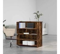 Goldonion Banc de réception chêne fumé 100 x 50 x 103,5 cm aggloméré | Étagères intégrées, design discret, montage facile, pour bureaux et hôtels