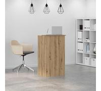 Goldonion Banc de réception en aggloméré chêne artisanal 55 x 50 x 103,5 cm | Étagère intégrée, design discret, montage facile, pour bureaux, hôtels, cliniques