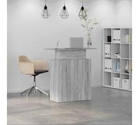 Goldonion Banc de réception en aggloméré gris sonoma 100 x 40 x 104 cm | Étagère intégrée, capacité de 60 kg, montage facile, pour bureau, hôtel, clinique