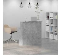 Goldonion Banc de réception gris béton 100 x 50 x 103,5 cm aggloméré | Étagère intégrée, design discret, montage facile, pour bureau, hôtel, clinique