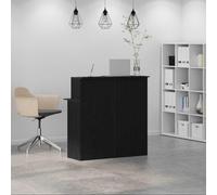 Goldonion Banc de réception noir aggloméré 100 x 50 x 103,5 cm | Étagère intégrée, capacité de 60 kg, montage facile, pour bureau, hôtel, clinique