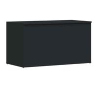 Goldonion Banc noir 84 x 42 x 46 cm en bois multicouche | Boîte de rangement avec plateau d'appui, table de salon, facile à nettoyer, assemblage requis