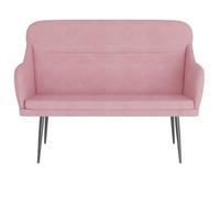 Goldonion Banc rose 110 x 76 x 80 cm en velours | Dossier rembourré, assise profonde, structure en métal, charge maximale 110 kg