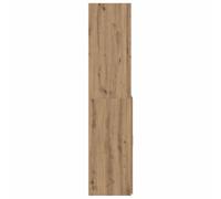 Goldonion Bibliothèque en chêne artisanal 30 x 42,4 x 185,2 cm | Bois d'ingénierie, 5 étagères, 2 tiroirs, capacité 60 kg, pour bureau et salon